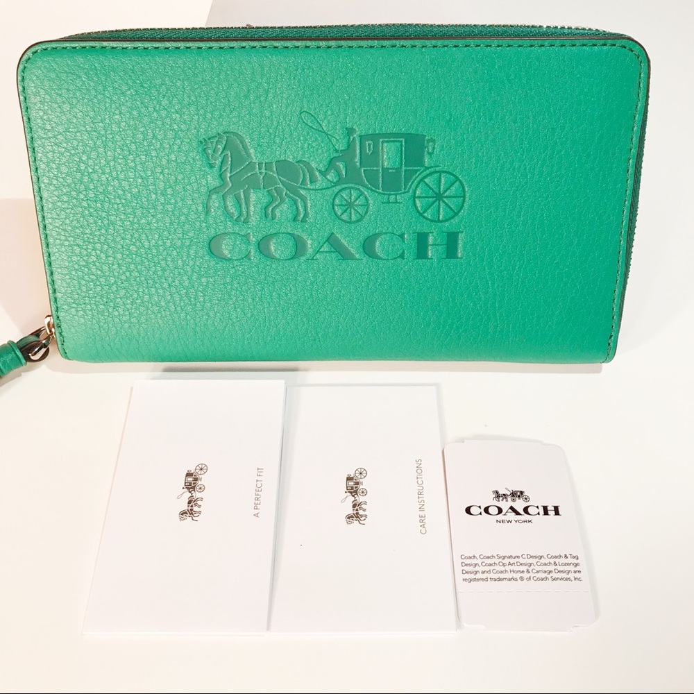 Coach Pebble Leather Large Phone Wallet